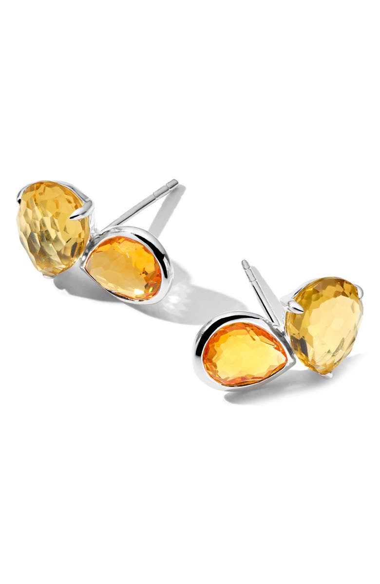 Ippolita Rock Candy Citrine Stud Earrings, Alternate, color, Silver