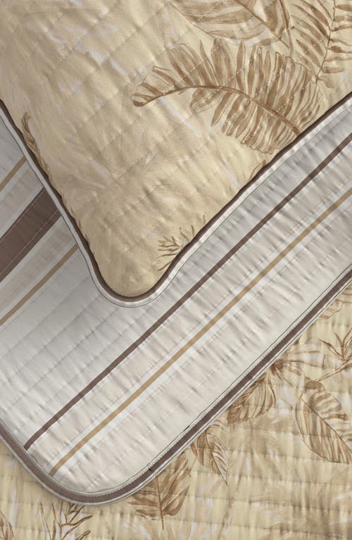 Woven & Weft Tropical Floral Cotton Quilt & Sham Set In Sand Floral