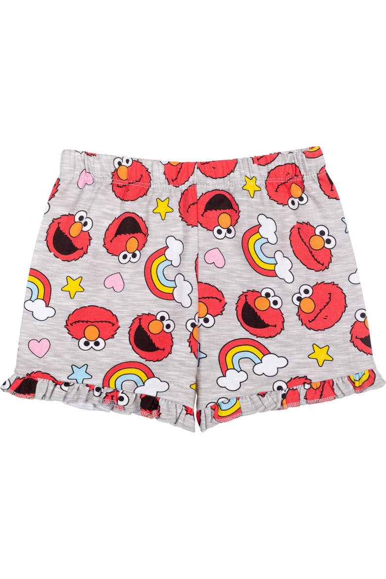 2-Piece T-Shirt and French Terry Shorts Set, Alternate, color, Elmo Red Heather Grey