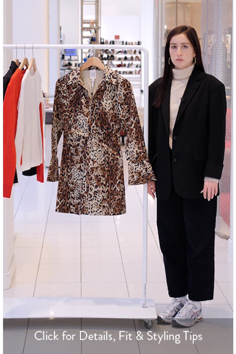 Leopard Print Long Sleeve Denim Dress video