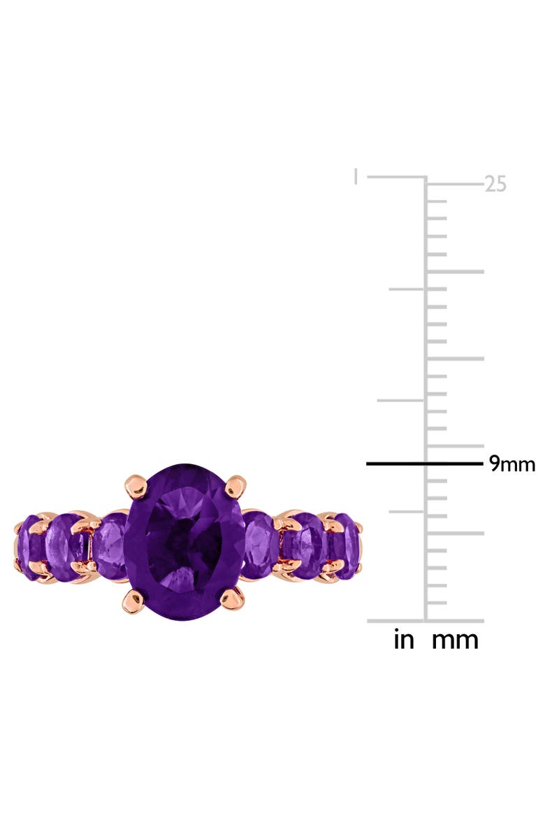 Gemstone Oval Ring Sterling Silver, Alternate, color, Amethyst