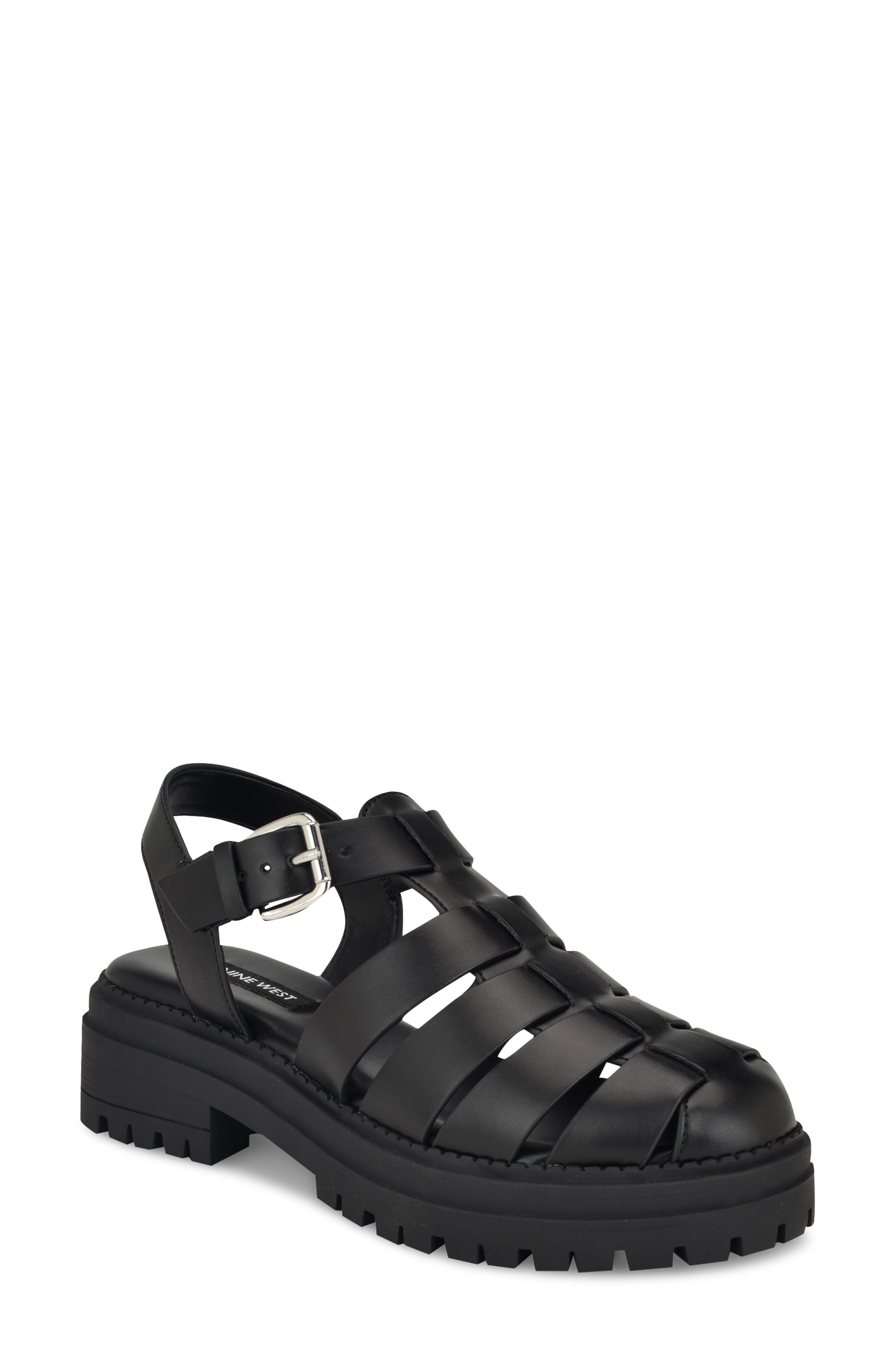 Nine West Anybel Ankle Strap Platform Fisherman Sandal, Main, color, 