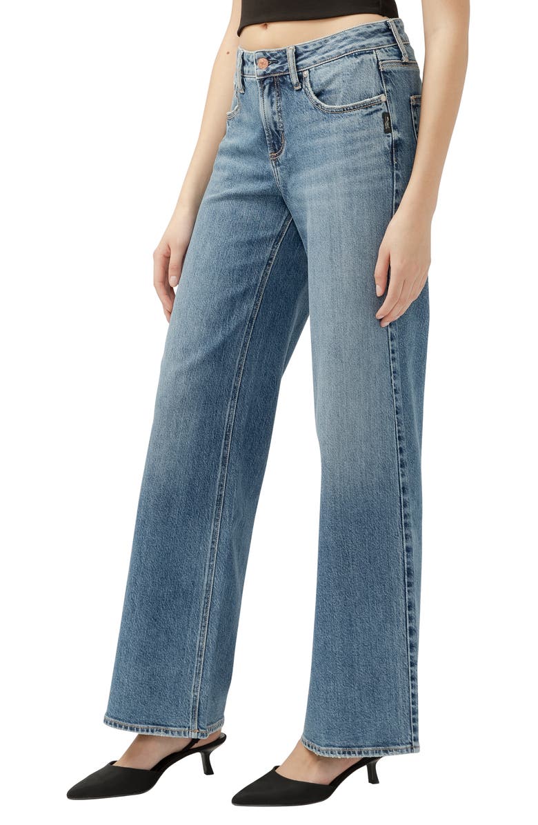 Silver Jeans Co. Suki Curvy Mid Rise Wide Leg Jeans, Alternate, color,
