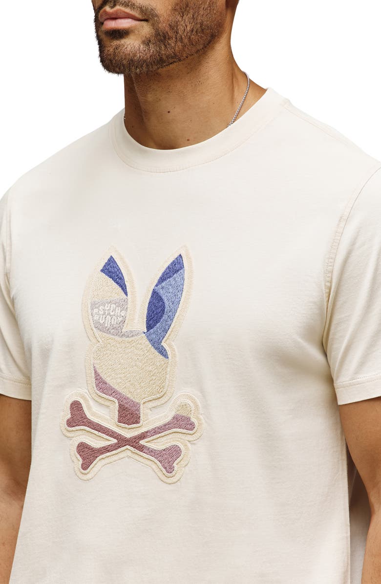 Psycho Bunny Dante Appliqué Graphic T-Shirt, Alternate, color, White Cap Grey