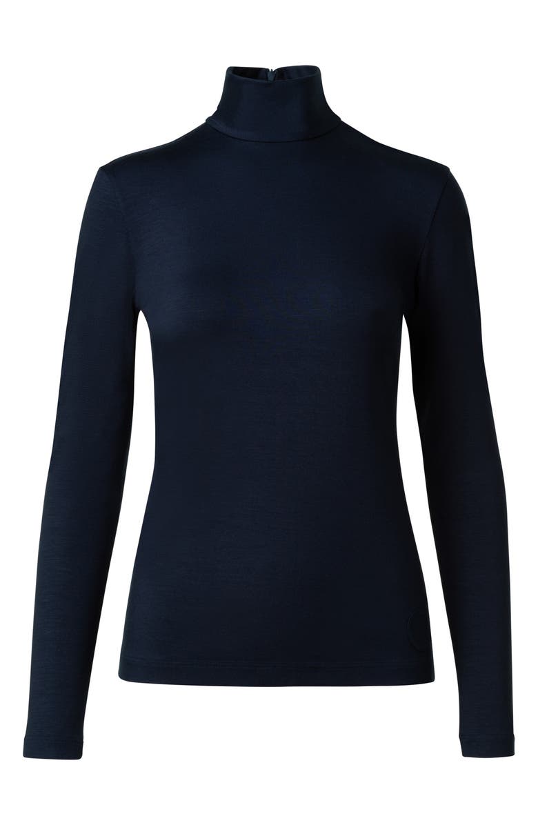 Akris punto Stretch Jersey Turtleneck Top, Alternate, color,