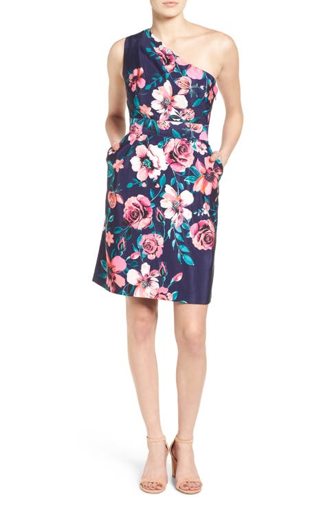 Eliza J One-Shoulder Sheath Dress (Regular & Petite)