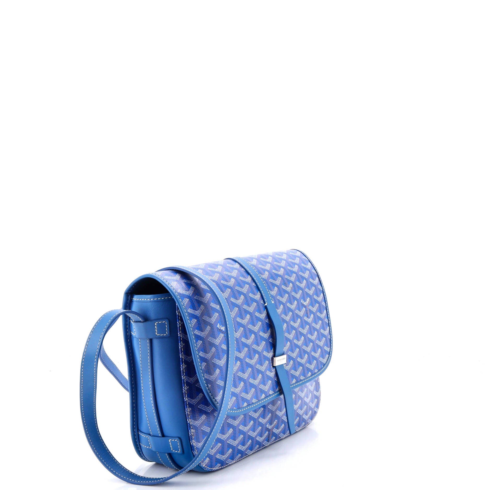 Pre-Owned Goyard Belvedere II Messenger Bag Coated Canvas MM, Alternate, color, Blue