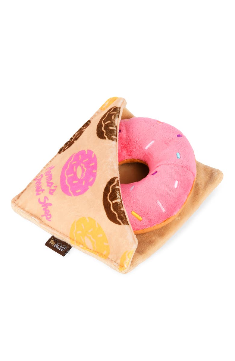 P.L.A.Y. Pup Cup Cafe Doughboy Donut Plush Dog Toy, Main, color, Multicolored