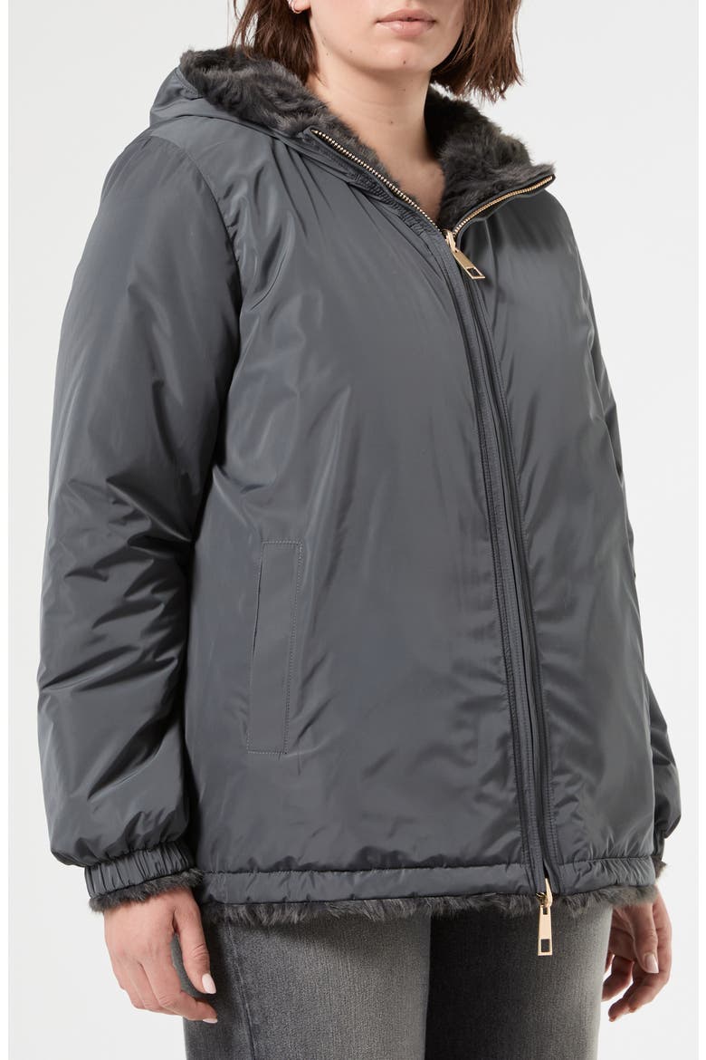 Tesoro Faux Fur Zip Jacket, Alternate, color, MEDIUM GREY