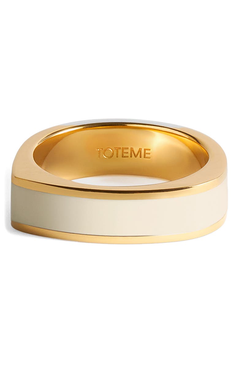 TOTEME Signature Band Ring, Main, color, Ecru/ Gold