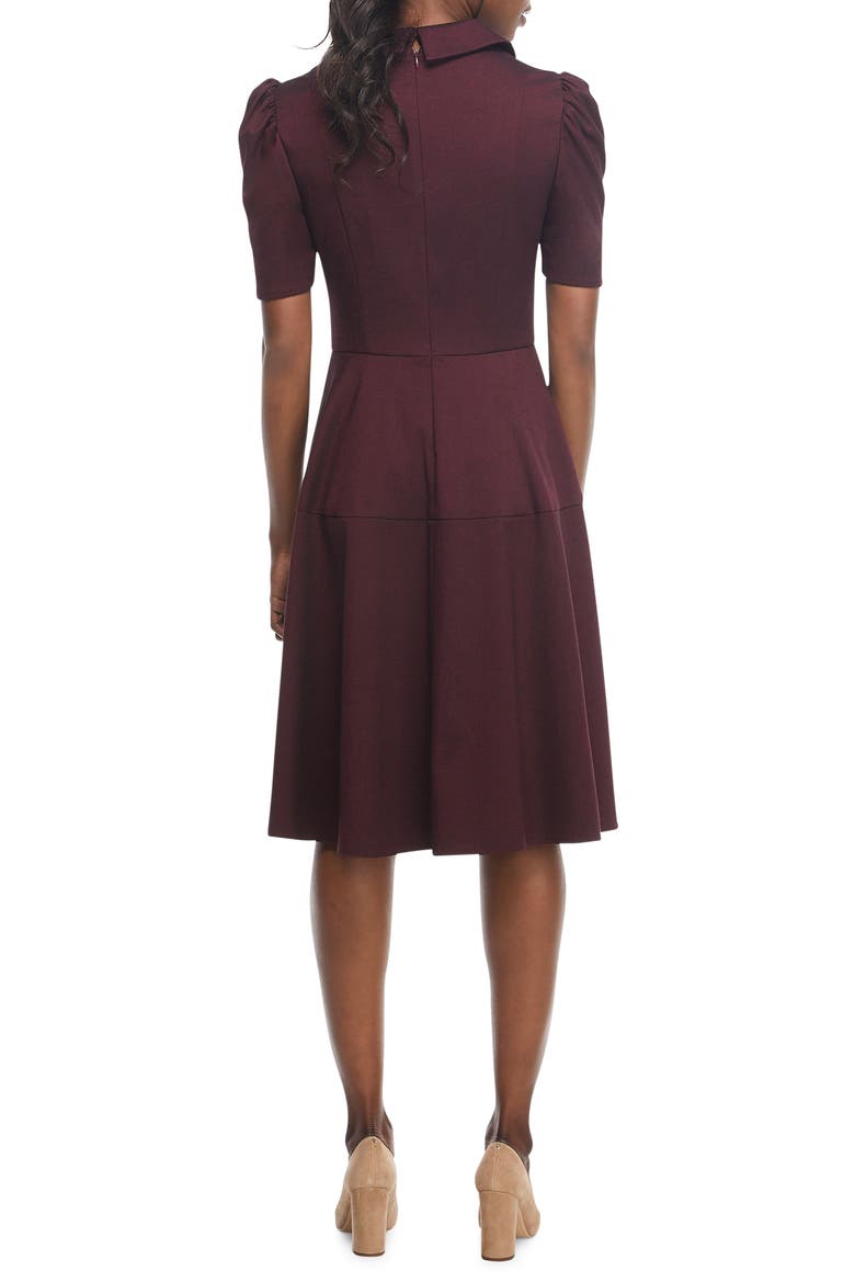 Nina Twill Fit & Flare Dress (Nordstrom Exclusive), Alternate, color, BERRY