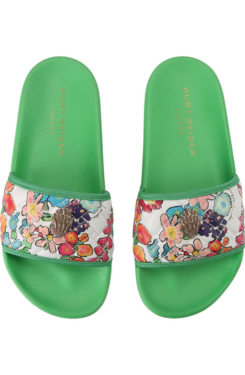 Kurt Geiger London Meena Eagle Slide Sandal, Alternate, color, Green/ Open White