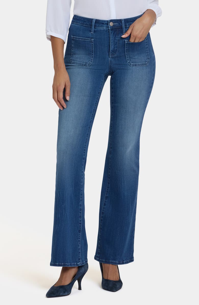 NYDJ Ava Patch Pocket Flare Jeans, Main, color, Cool Marine