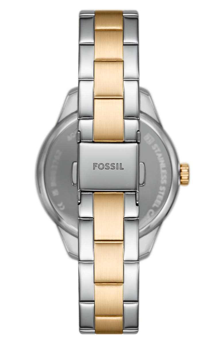 Fossil Rye Multifunction Two Tone Bracelet Watch, 36mm, Alternate, color, Silver
