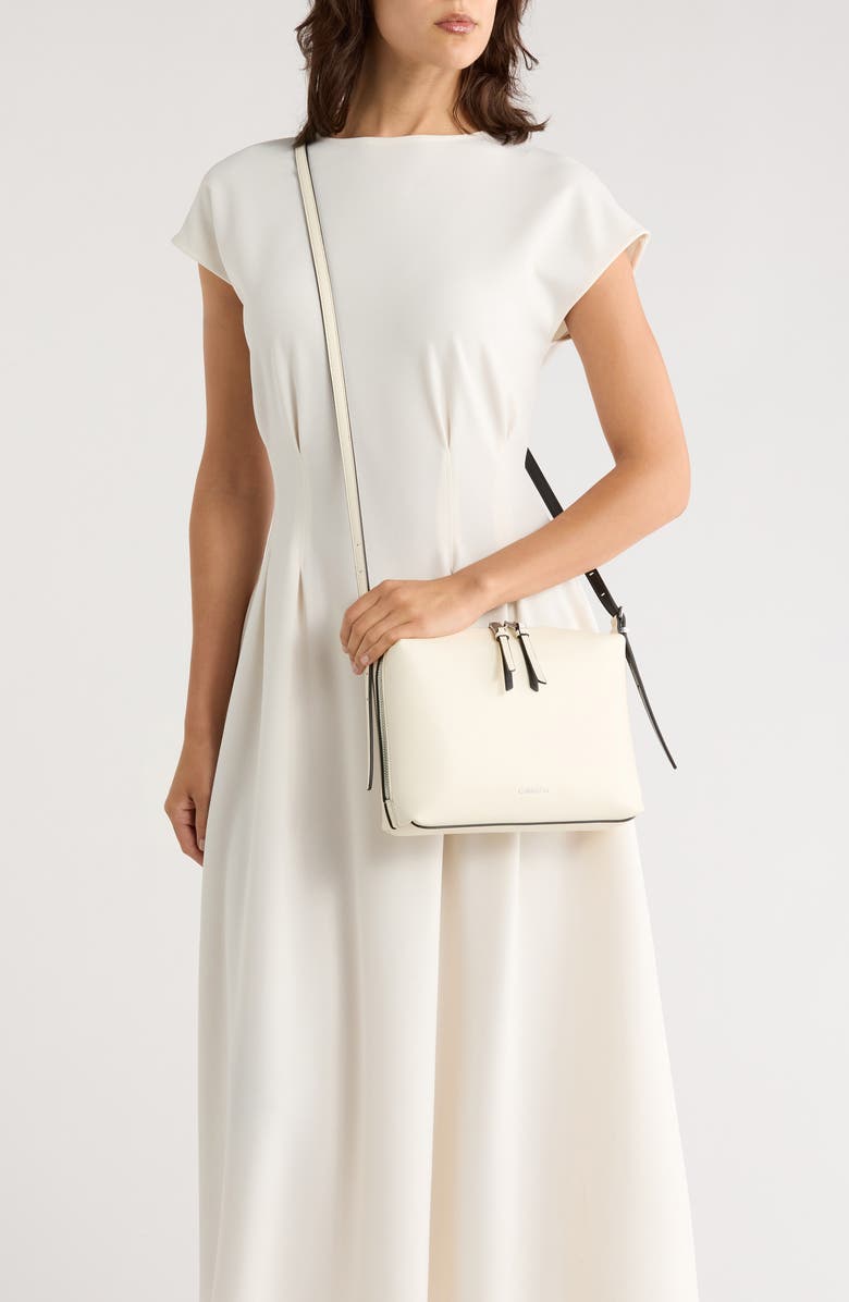 Calvin Klein Lowne Crossbody Bag, Alternate, color, White Black