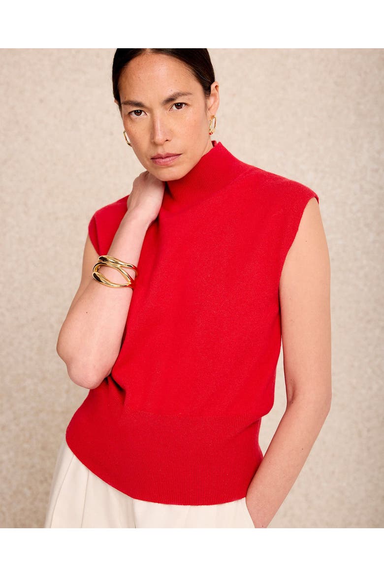 Wool Blend Sleeveless Knit Top, Alternate, color, Red