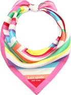 Kate Spade rainbow heart silk bandana scarf