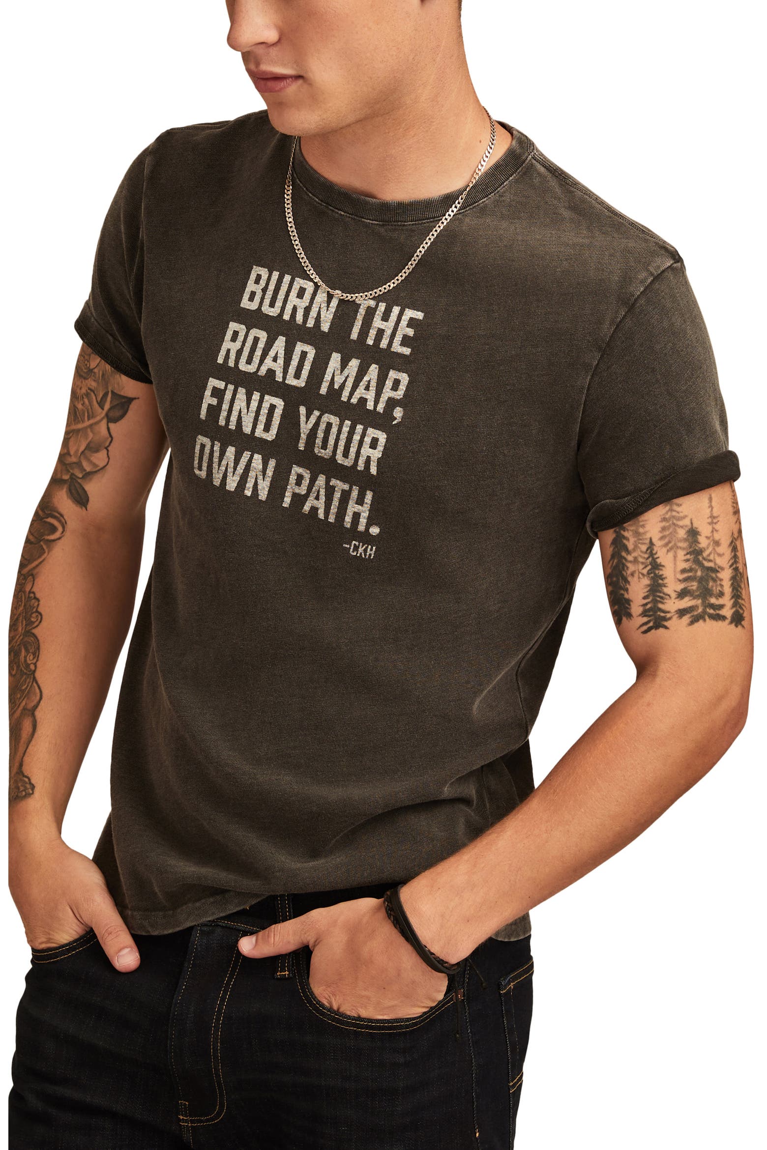 Map And Card Visual Lucky Brand Burn The Map Graphic T-Shirt (Men) | Nordstrom