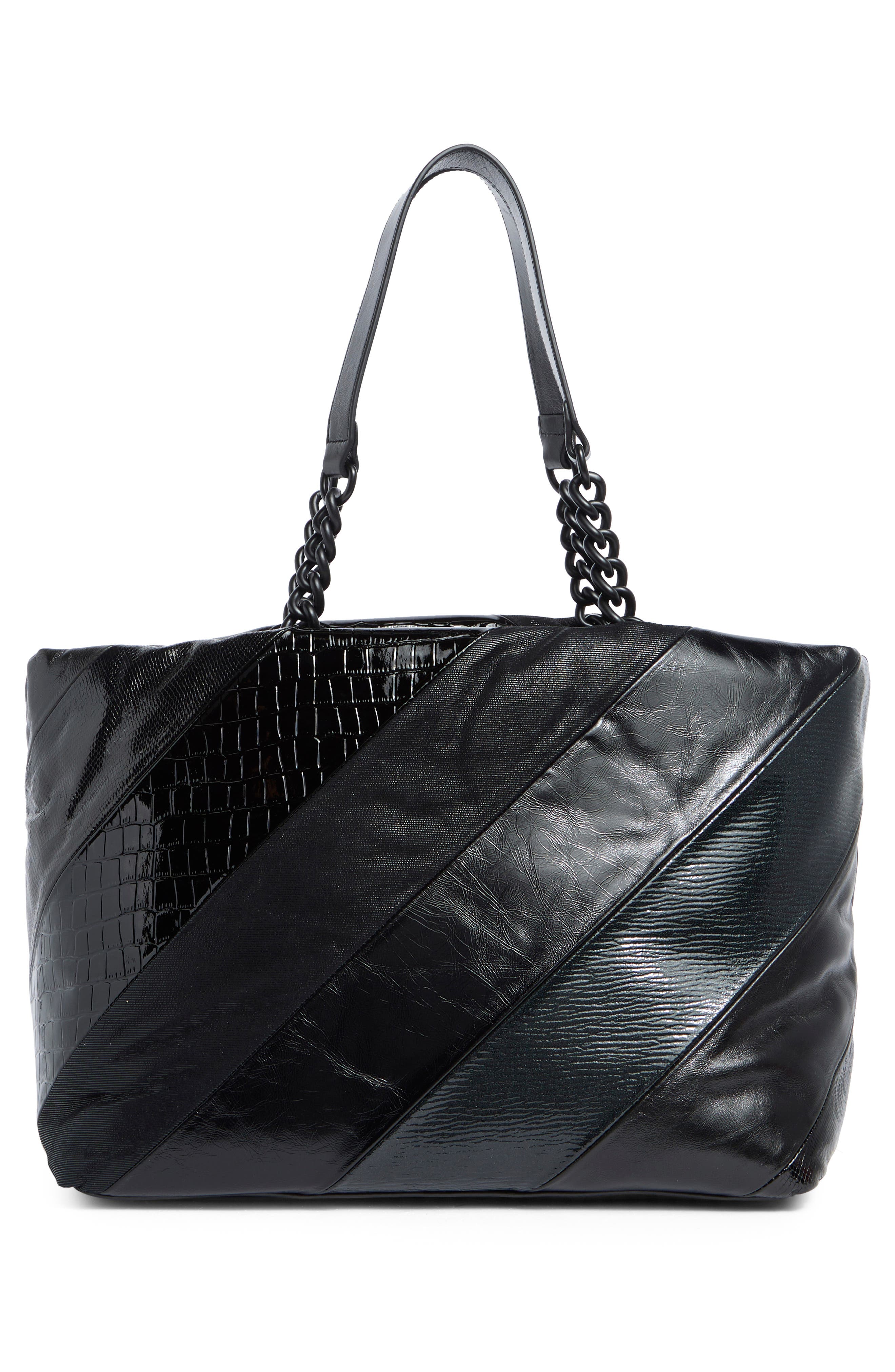 Kurt Geiger London Large Kensington Quilted Leather Shopper Bag, Alternate, color, Black