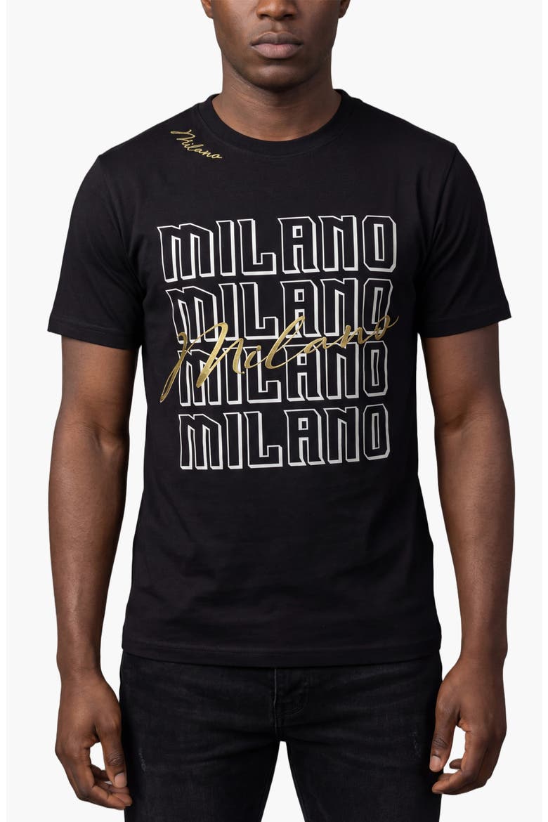 Milano Front Slim fit Tee, Main, color, Black