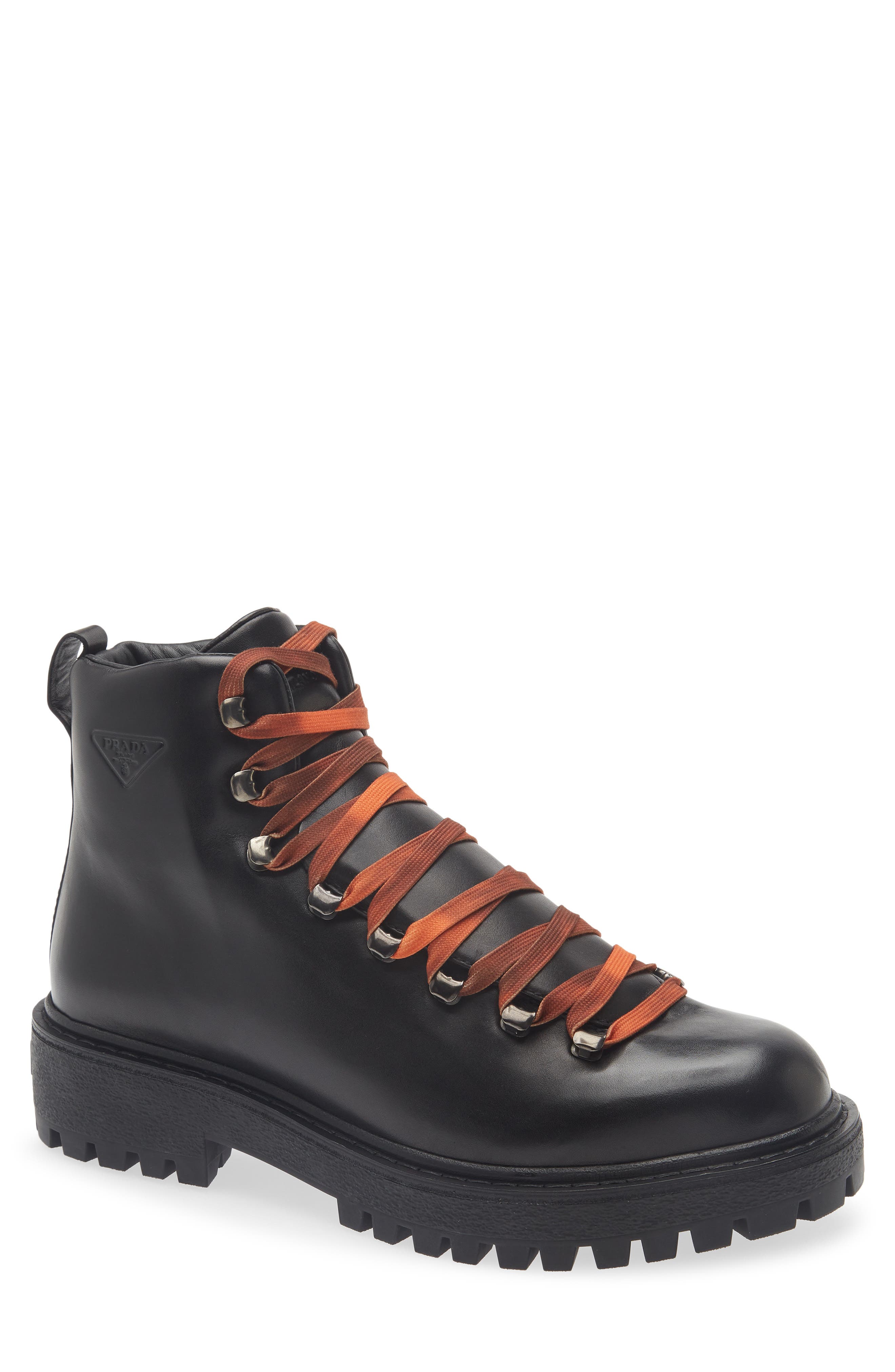 St Moritz Leather Combat Boot, Main, color, NERO