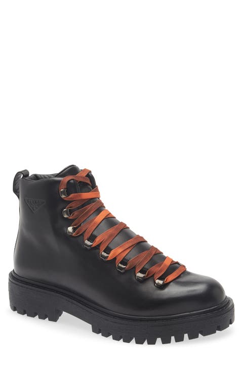 St Moritz Leather Combat Boot