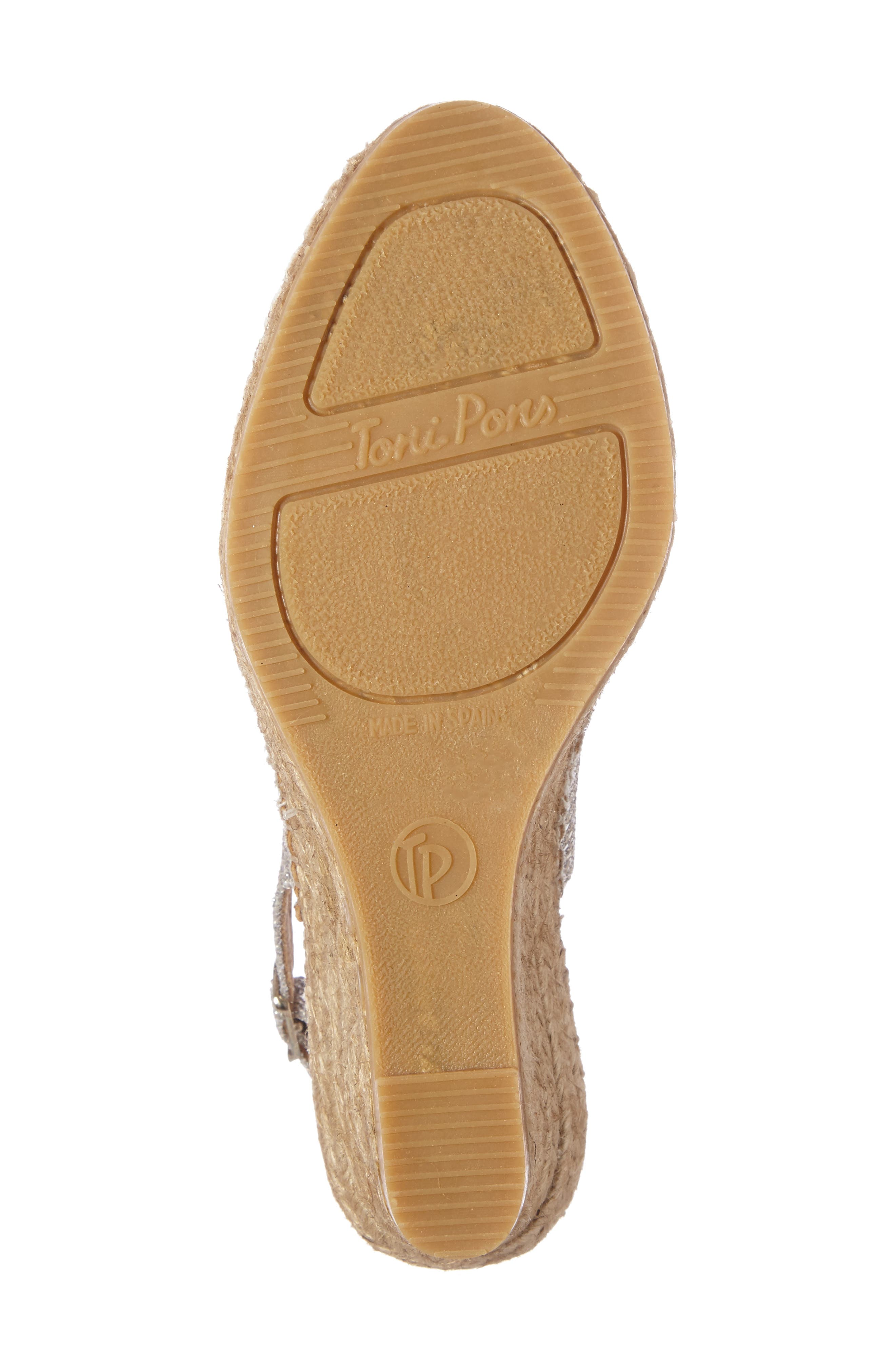 Calafell Slingback Wedge Espadrille, Alternate, color, PLATINUM FABRIC