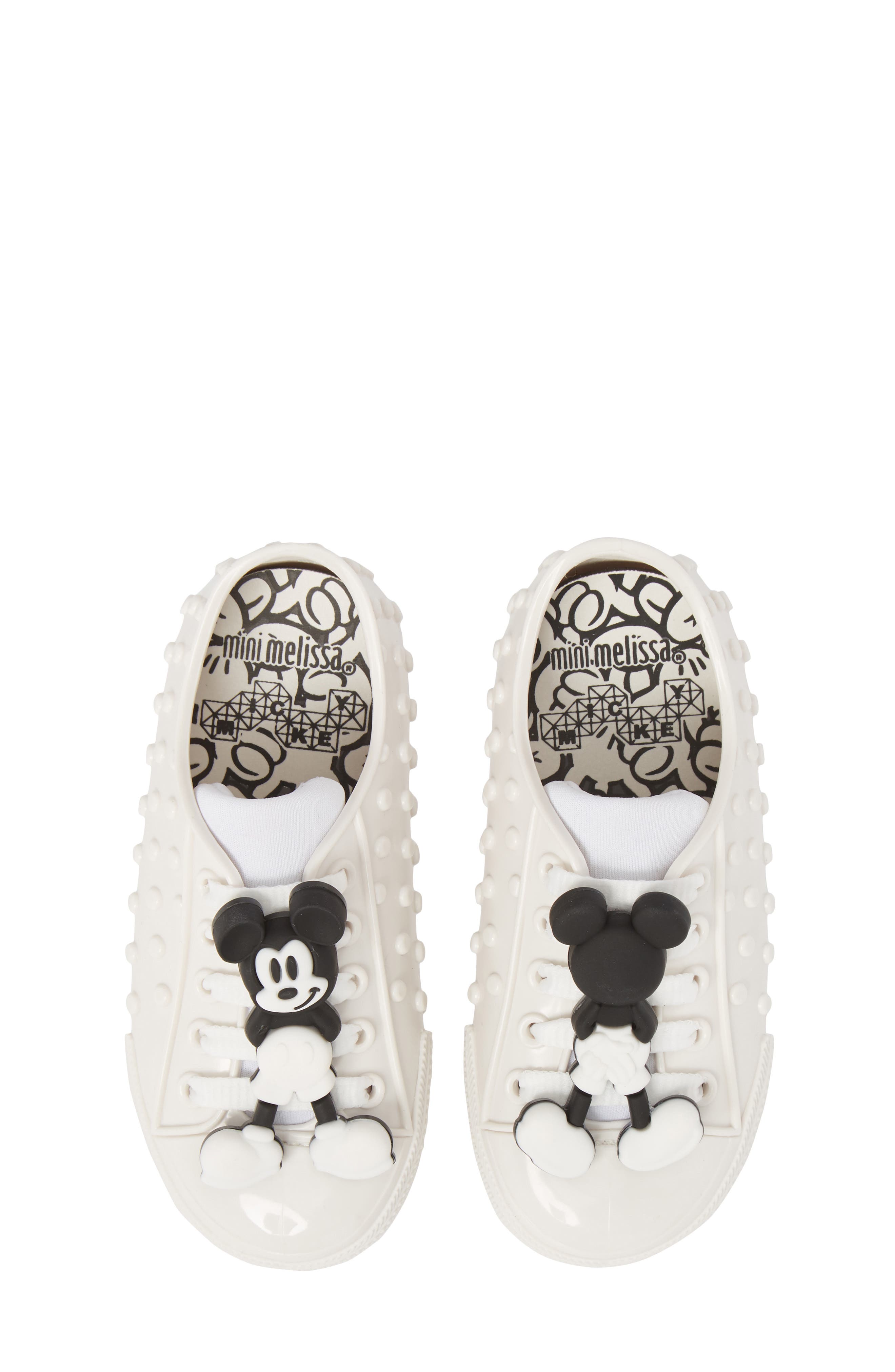Mini Melissa Polibolha Disney's Mickey Mouse<sup>®</sup> Sneaker, Main, color, Whitednu