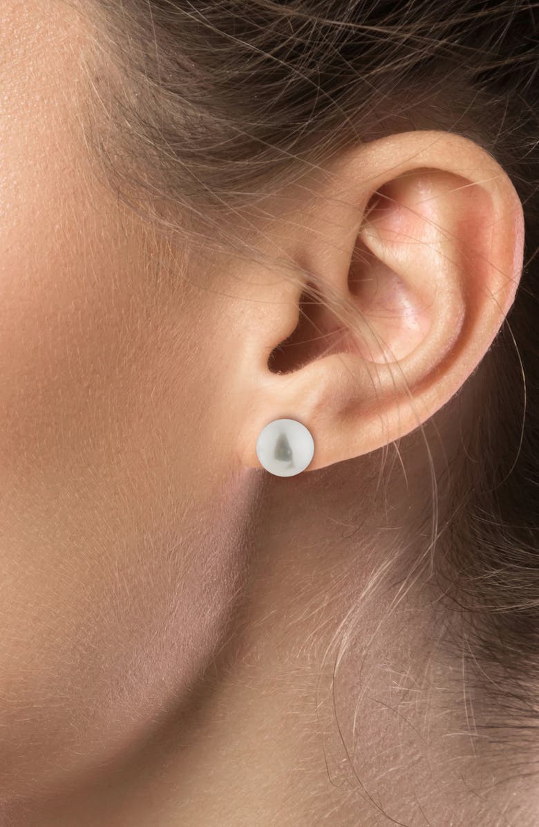 JARDIN Set of 2 Cultured Pearl & Cubic Zirconia Stud Earrings, Alternate, color,