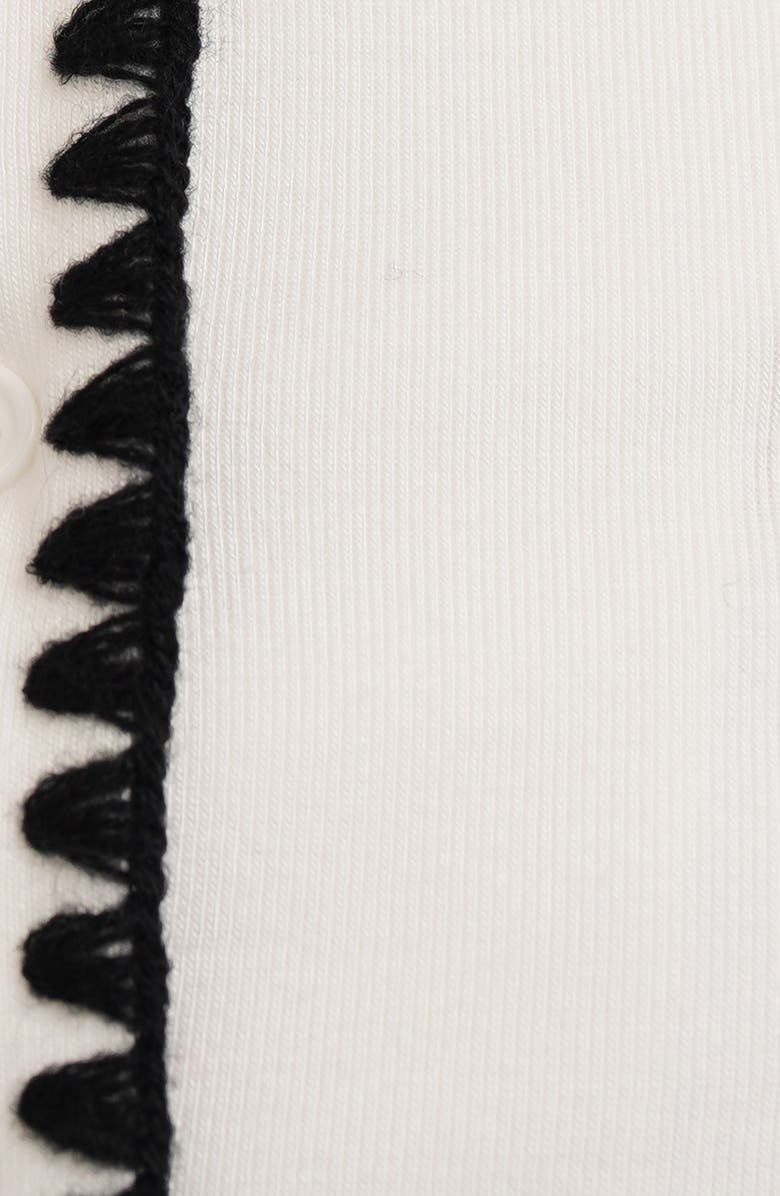 CYRUS Blanket Stitch Trim Button-Up Top, Alternate, color, Bone W/ Black