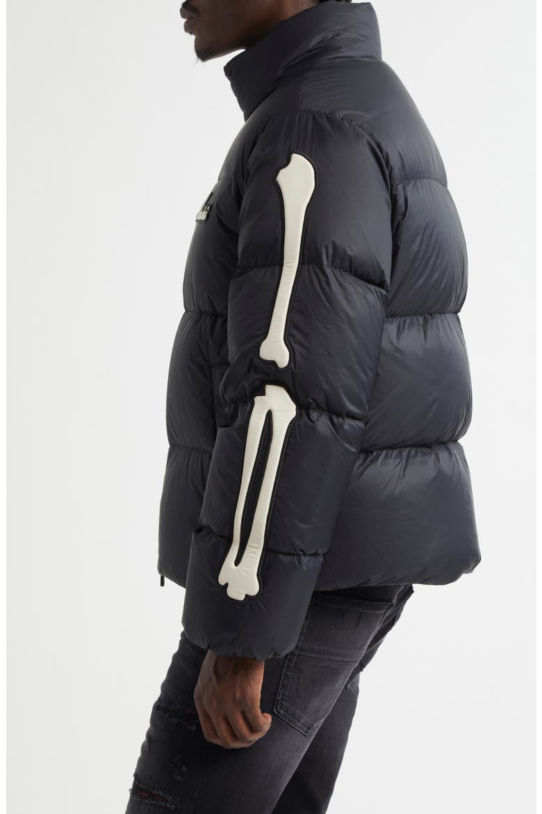 Bones Down Puffer Jacket, Alternate, color, BLACK