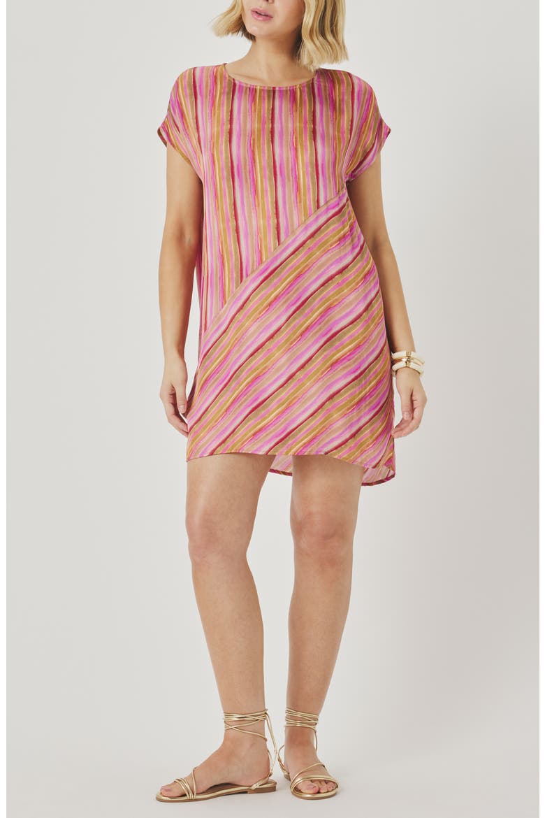 Kelsea Stripe Minidress, Main, color, FUCHSIA PINK/ MULTI