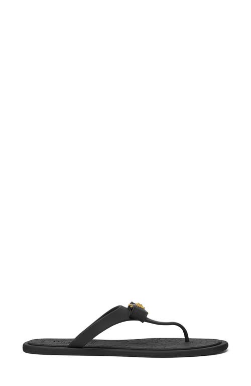 Shop Versace Gianni Ribbon Medusa Flip Flop In Black- Gold