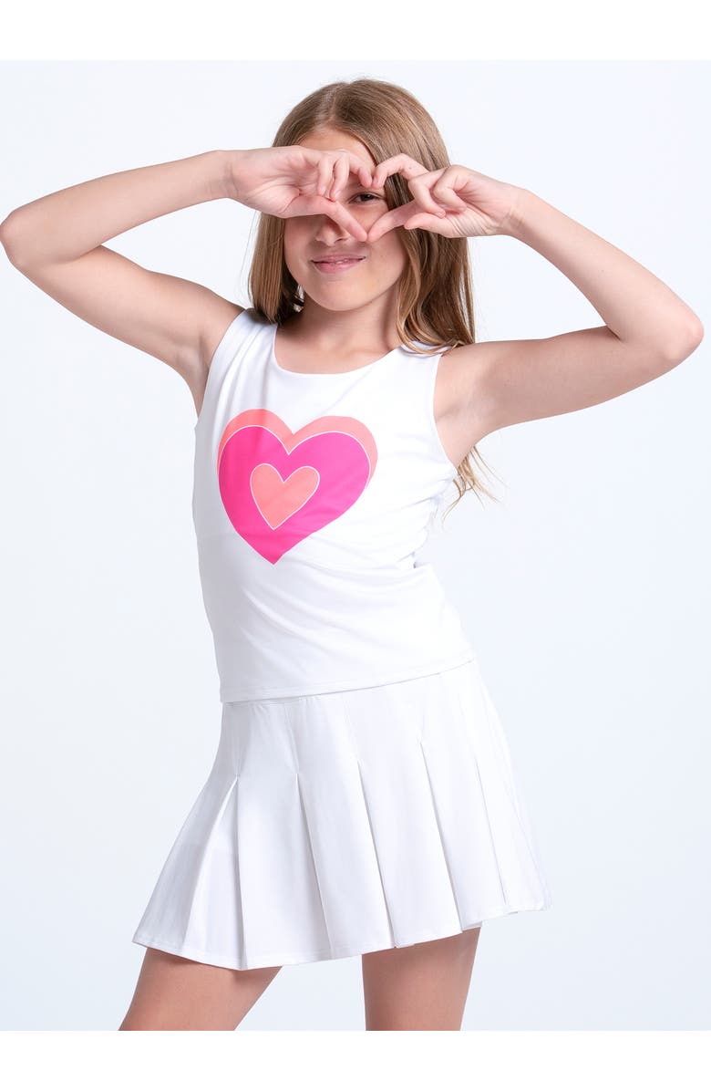 Lucky in Love Girls Glow Set Tank, Main, color, White