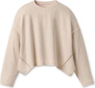 UGG® Hayvie Ladder Stitch Drop Shoulder Stretch Cotton Blend Pajama Top