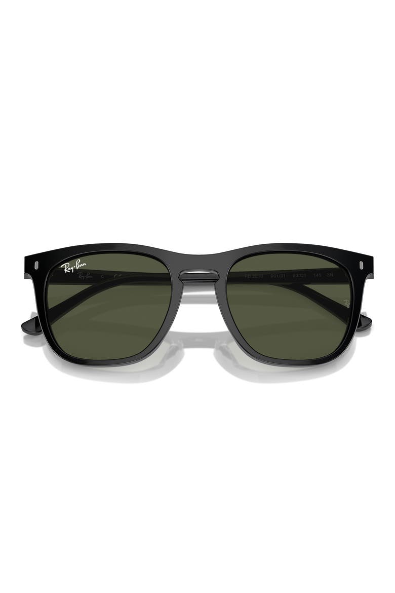 53mm Square Sunglasses, Alternate, color, BLACK