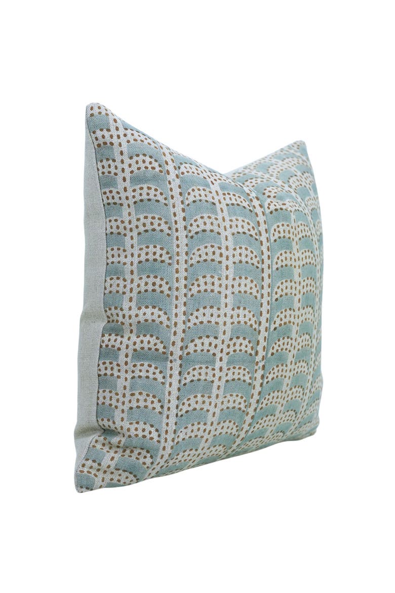 Throw Block Printed Cushion Cover Thick Linen Pillow - Garud, Alternate, color, Blue
