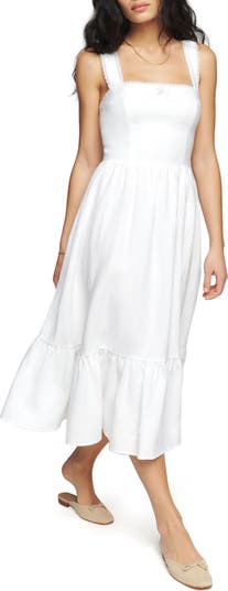 Reformation Rowen Square Neck Smocked Linen Sundress | Nordstrom Reformation Rowen Square Neck Smocked Linen Sundress | Nordstrom