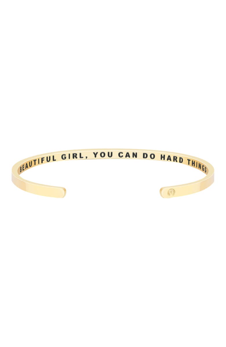 Mantra Beautiful Girl, You Can Do Hard Things bracelet, Main, color, Inside - Yellow Gold