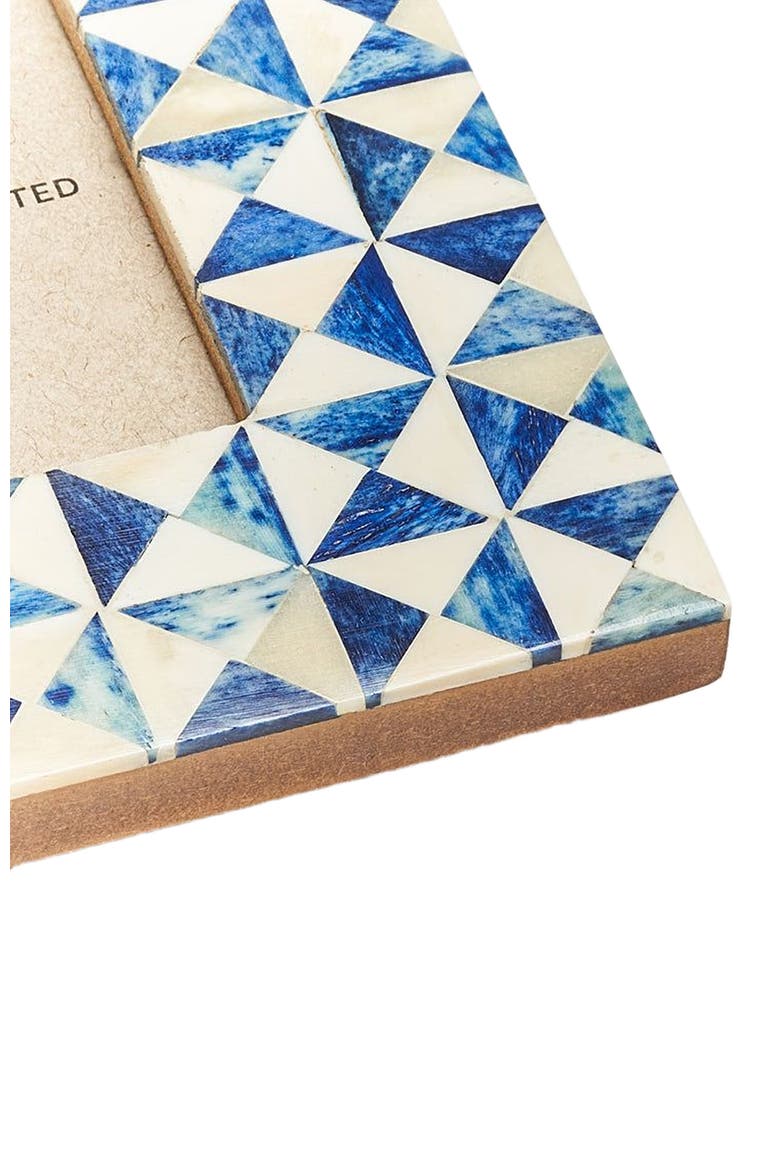 Varuna Cobalt Picture Frame - Fair Trade Carved Bone, Alternate, color, Blue