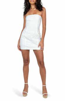 Anja Floral Embroidered Strapless Minidress