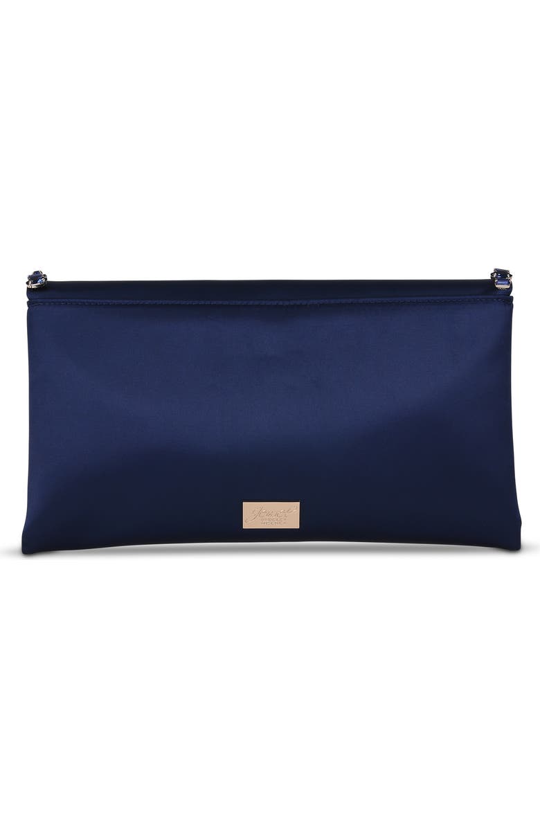 Jewel Badgley Mischka Mika Mix Crystal Neckline Envelope, Alternate, color, Navy