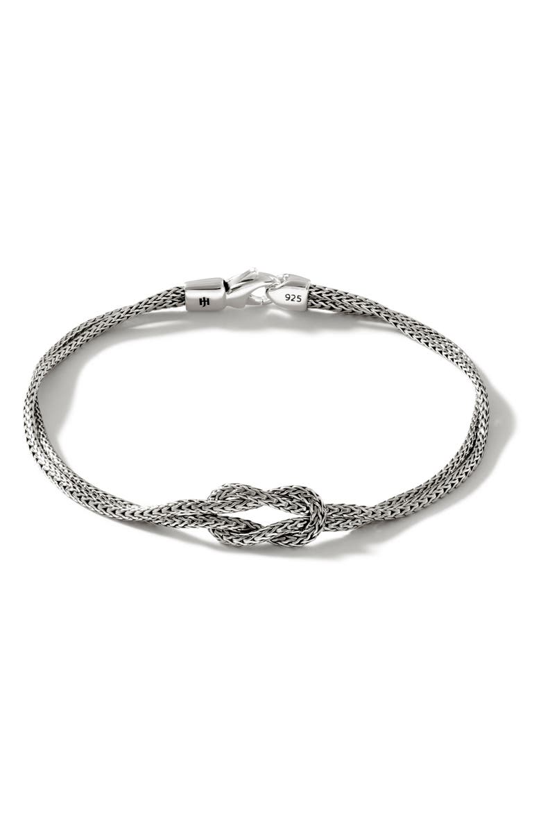 John Hardy Love Knot Bracelet, 3.6mm, Main, color, Silver