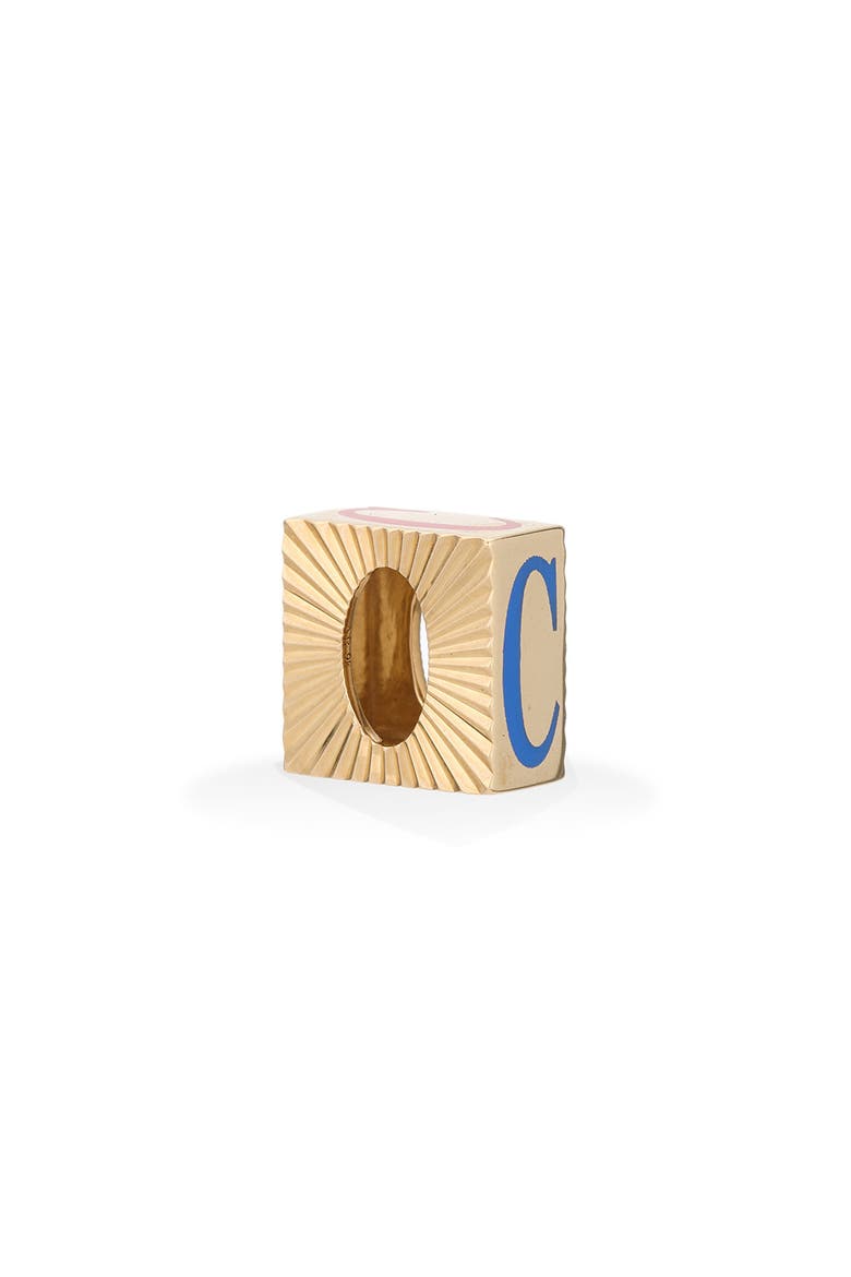 Initial Bead Charm, Main, color, YELLOW GOLD C