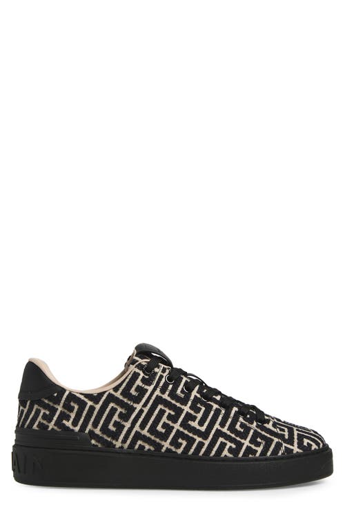 Balmain B-court Monogram Jacquard Low Top Sneaker In Multi