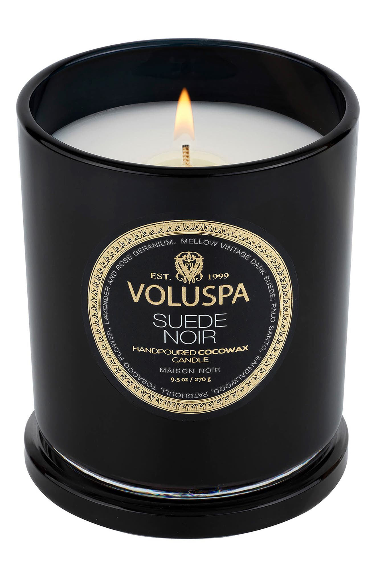 Voluspa Suede Noir Classic Candle