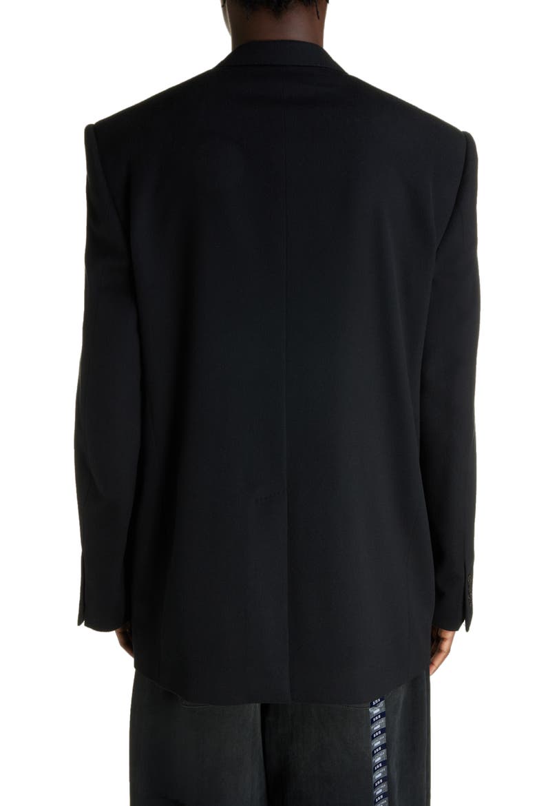 Regular Fit Double Breasted Wool Blazer, Alternate, color, BLACK