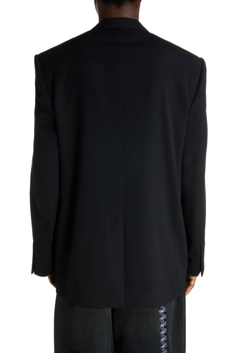 Balenciaga Regular Fit Double Breasted Wool Blazer, Alternate, color, Black