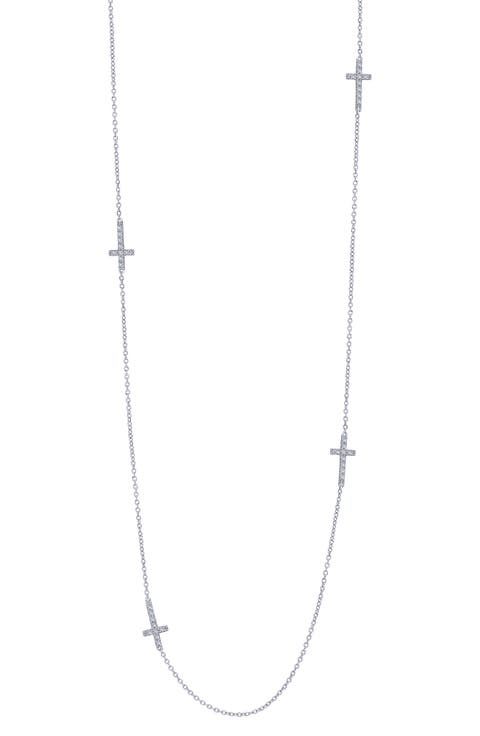 Long Cross Station Necklace