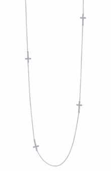 Lafonn Long Cross Station Necklace